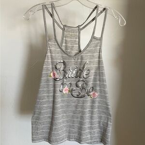 BRIDE to BE Sweet Striped Floral TANK TOP Size Small